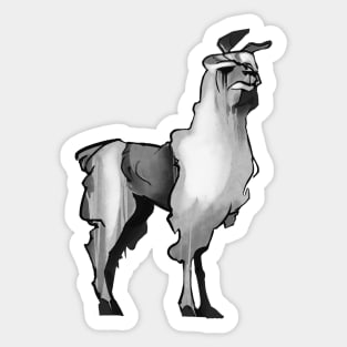 Cartoony Doomed Llama Sticker